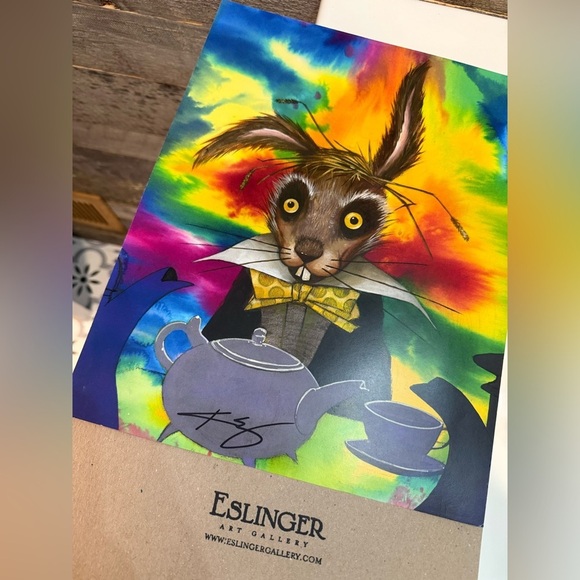 March Hare Art Piece Print By Kevin Eslinger Tie Dye - Picture 2 of 2